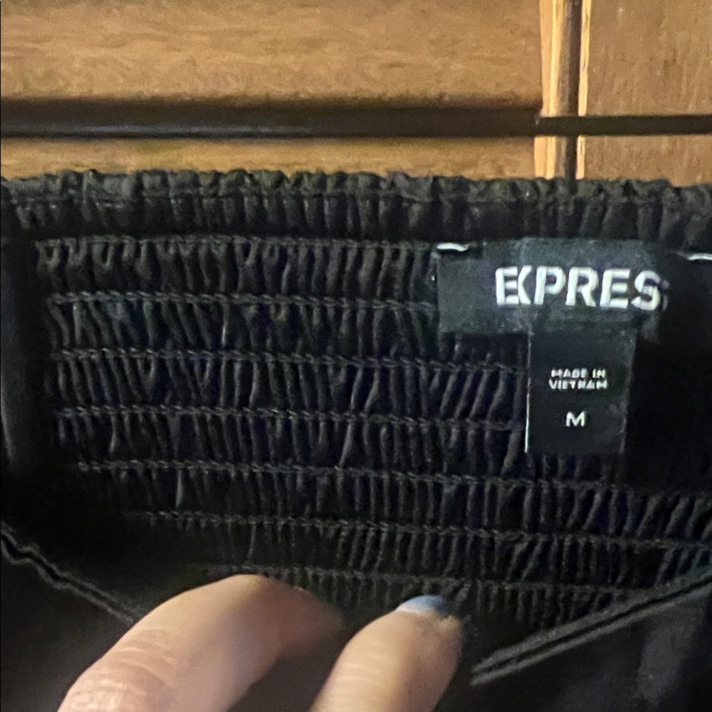 Express Black Draped Off-Shoulder Top - Picture 4 of 6